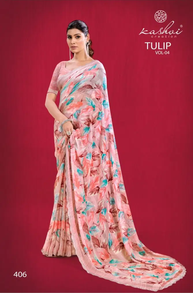 Tulip Vol 4 By Kashvi Rimzim Printed Daily Wear Wholesale Saree Wholesale Market